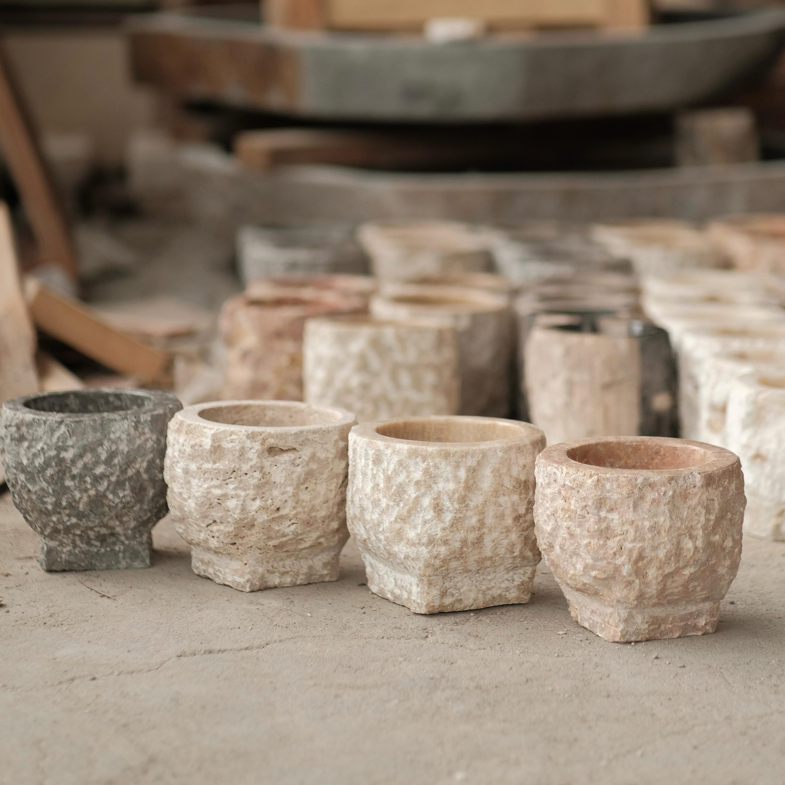 Marble Carved Vases