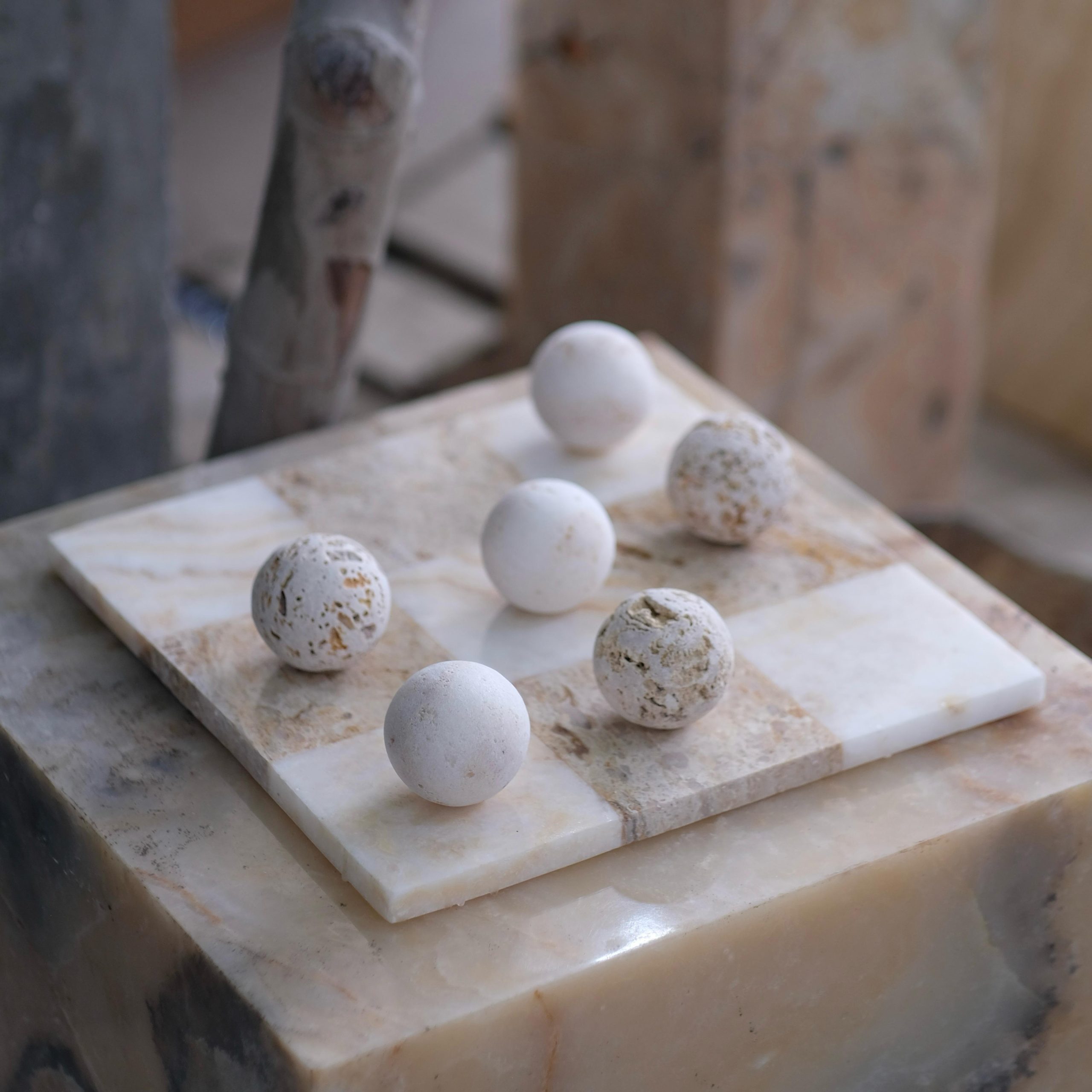 Onyx And Travertine Tic Tac Toe